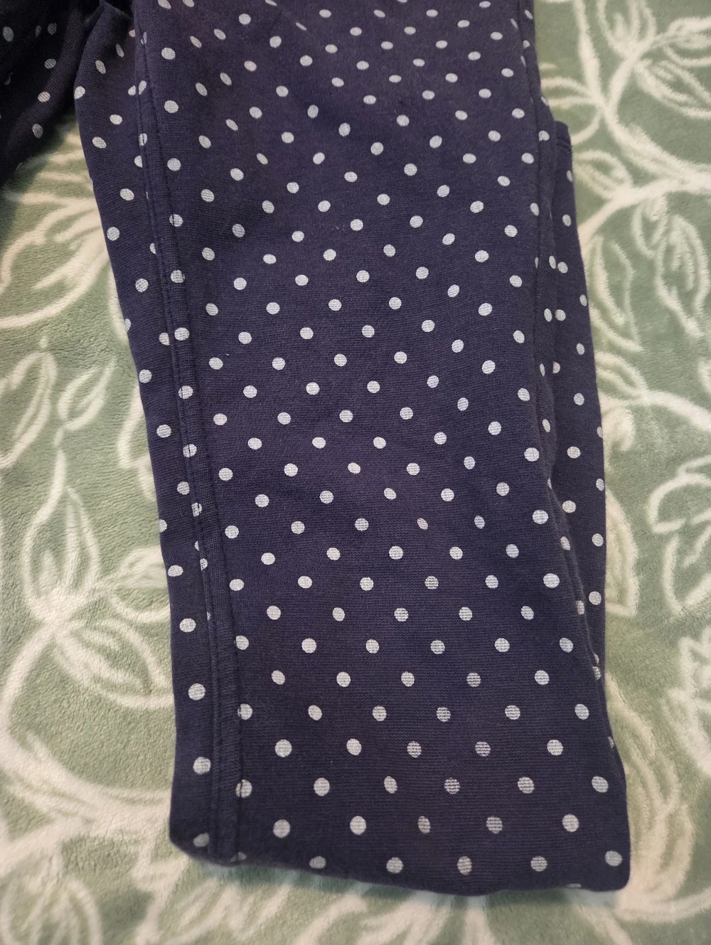 Gymboree Girls Size 10 Navy Blue White Polka Dot Slim Fit Jeggings Stretch Pants - Picture 4 of 6
